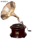 Vintage 78 RPM Replica Gramophone Player with Brass Horn
