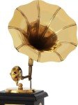 Vintage Brass Gramophone Decor for Office Desk