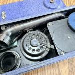 Vintage Thorens Blue Portable Gramophone with Needles