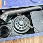 Vintage Thorens Blue Portable Gramophone with Needles