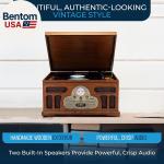 Vintage-Style Turntable with Bluetooth and CD Player