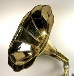 Vintage 78 RPM Replica Gramophone Player with Brass Horn
