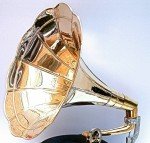Vintage 78 RPM Replica Gramophone Player with Brass Horn