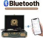 Vintage Military Green Bluetooth Turntable Suitcase