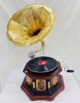 Vintage Style Wooden Replica Gramophone Record Player