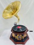 Vintage Style Wooden Replica Gramophone Record Player