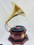 Vintage Style Wooden Replica Gramophone Record Player