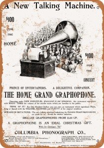 Vintage 1899 Gramophone Talking Machine Metal Sign