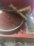 Red Case Vintage Wind-Up Gramophone Player