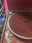 Red Case Vintage Wind-Up Gramophone Player
