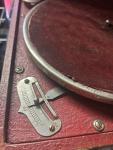 Red Case Vintage Wind-Up Gramophone Player