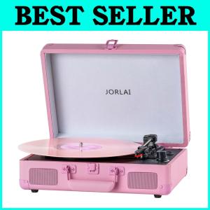 Vintage Portable Bluetooth Record Player with 3 Speeds