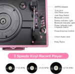 Vintage Portable Bluetooth Record Player with 3 Speeds