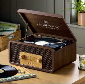3-in-1 Vintage Vinyl Record Player with Wood Finish