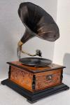 Vintage Wooden Gramophone Phonograph Record Player