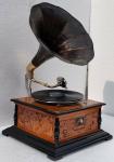 Vintage Wooden Gramophone Phonograph Record Player