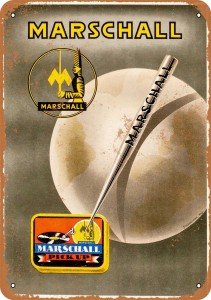 Vintage 1936 Marschall Gramophone Needles Metal Sign