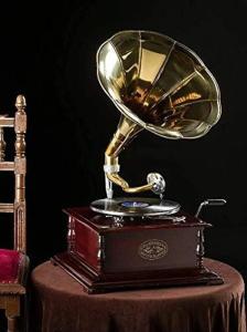 Vintage HMV Wooden Gramophone Record Player