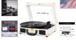 Retro Portable Turntable with Bluetooth & 3 Speeds