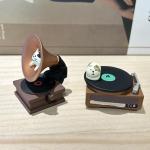 Vintage Cat Gramophone Player Figurine Set