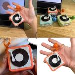 Vintage Record Player Keychain Charm Pendant