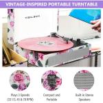 Retro 3-Speed Vinyl Record Player with Bluetooth