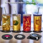 Funny Retro Vinyl Record Coasters with Player, 6 Pcs