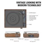 Vintage Bluetooth Vinyl Record Player with Speakers