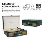 Retro Bluetooth Portable Suitcase Record Player - Green