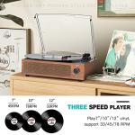 Vintage Bluetooth Turntable with Speakers for Vinyls