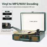 Retro Bluetooth Portable Suitcase Record Player - Green