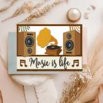 Vintage Style Gramophone Die Cutting Template Set