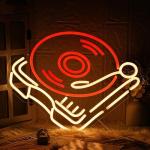 Retro Neon Record Player Sign for Music Lovers