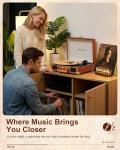 Vintage Bluetooth Vinyl Record Player with Speakers