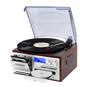 MUSITREND 9-in-1 Vintage Turntable with Bluetooth