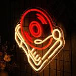 Retro Neon Record Player Sign for Music Lovers