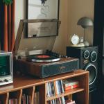 Vintage Bluetooth Turntable with Built-in Speakers