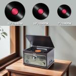 Vintage 3-Speed Gramophone with Bluetooth & Speakers