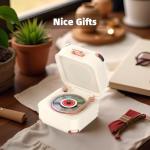 ULIKTO Vintage Bluetooth Record Player with RGB Light