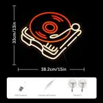 Retro Neon Record Player Sign for Music Lovers