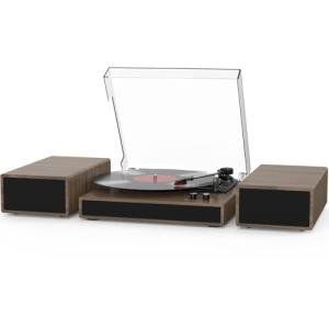 Vintage Vinyl Record Player with Bluetooth & Speakers
