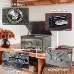 Vintage 3-Speed Gramophone with Bluetooth & Speakers