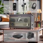 Vintage 3-Speed Gramophone with Bluetooth & Speakers