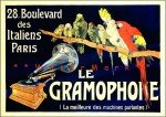 Vintage Paris Gramophone Poster - Retro Music Art
