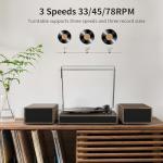 Vintage Vinyl Record Player with Bluetooth & Speakers