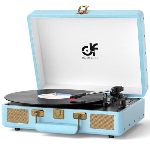 Vintage Bluetooth Suitcase Vinyl Record Player with Speakers