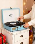 Vintage Bluetooth Suitcase Vinyl Record Player with Speakers