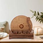Vintage Wooden Vinyl Record Stand for Display
