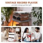 Bluetooth Vinyl Record Player with External Speakers