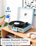 Vintage Bluetooth Suitcase Vinyl Record Player with Speakers